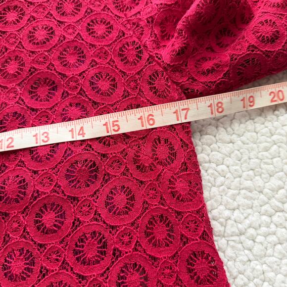 Laundry By Shelli Segal Rouge Red Lace Overlay Dress Size 4 - Picture 10 of 11